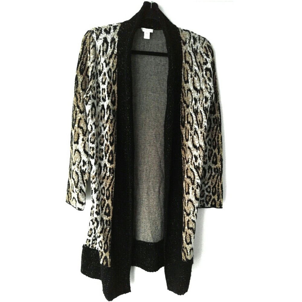 Chico's Vivid Cheetah Amelia Long Cardigan - Picture 4 of 8